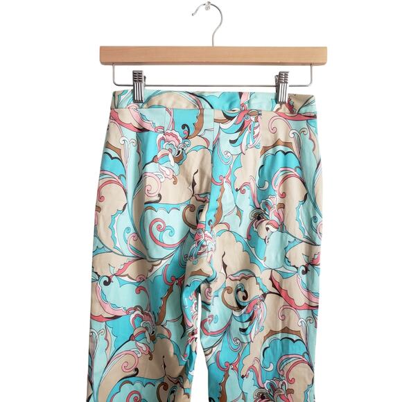 Trina Turk Retro Floral Paisley Print Bootcut Pants Size 2 - Picture 5 of 9